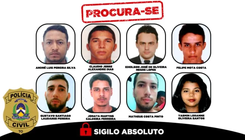 Oito tocantinenses entram na lista nacional de mais procurados, e SSP/TO reforça canais de denúncia